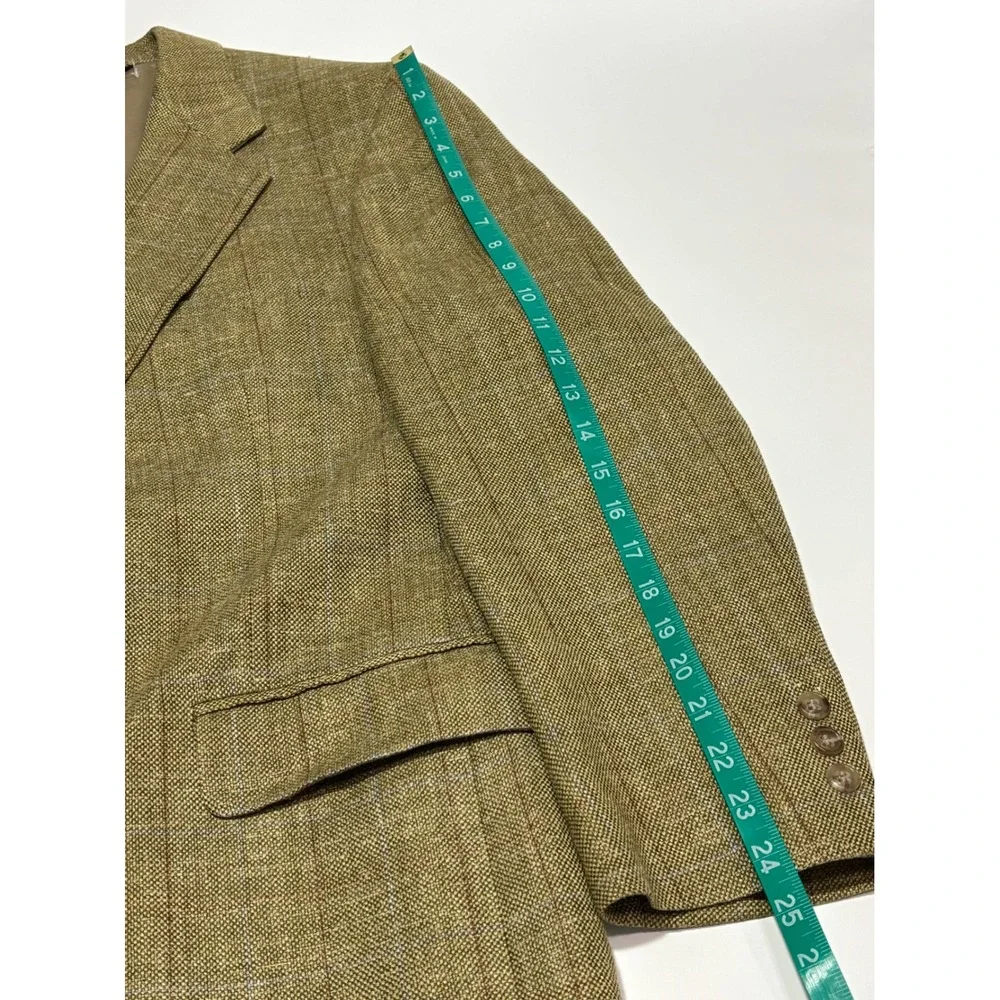 Brooks Brothers Mens 40R Window Pane Blazer Jacket Sport Coat Brown USA Academia